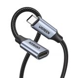 Ugreen Usb-c Erkek - Usb-c Dişi Gen-2 Örgülü Uzatma Kablosu 1 M, Uzay Grisi, 30205
