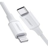 UGREEN USB-C - Lightning 3A PD MFi Sertifikalı Hızlı Şarj Kablosu, 2 m, Beyaz, 60749 - 2 Metre