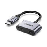 Ugreen Usb-C To 2Xusb-C Kulaklık Ve Şarj Adaptörü, 60165