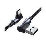 Ugreen Usb-C To Usb-A 3A Qc 90 Derece Hızlı Şarj Kablosu, 2 Metre, Uzay Grisi, 20857