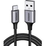 Ugreen Usb-C to Usb-A 3A QC Örgülü Hızlı Şarj Kablosu, 1.5 Metre, Siyah, 60127