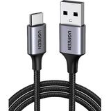 Ugreen Usb-C to Usb-A 3A QC Örgülü Hızlı Şarj Kablosu 1 Metre Siyah 60126