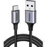 Ugreen Usb-C to Usb-A 3A QC Örgülü Hızlı Şarj Kablosu 2 Metre Siyah 60128