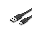 Ugreen USB-C - USB-A 3A QC Hızlı Şarj Kablosu, 1.5 m, Siyah, 60117