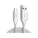 Ugreen Usb-c - Usb-a 3a Qc Örgülü Hızlı Şarj Kablosu, 1 M, Gümüş Beyazı, 60131