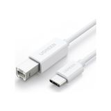 Ugreen Usb-C - Usb B Yazıcı Kablosu, 1.5 Metre, Beyaz, 40417