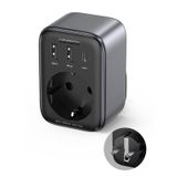 UGREEN USB soketi 30W hızlı şarj USB C soket adaptörü 2 USB, 1 USB C ve 1 Schuko soketli AB adaptörü iPhone ve ev aletleri için 4'ü 1 arada çoklu soket