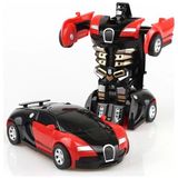 Uğur Böceği Ticaret Robota Dönüşen Araba Transformers It Bırak - Bugatti Modeli - Kırmızı