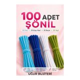 uğur bujiteri Mavi Renkli Şönil Seti 100 Adet – Açıkmavi, beyaz, Koyumavi ve Yeşil