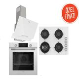 Uğur Fry Art Set Beyaz (Uaf 6011D Bcpet Fırın - Uao 6041W3 Bcy Rsr1 Ocak - Uad 6012G BA3D Davlumbaz)