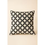 Uğur Home Ev Tekstili Minimal Siyah Desenli Dekoratif Kırlent Kılıfı | Duck Kumaş 43x43 cm - Elowen Siyah