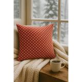 Uğur Home Ev Tekstili Yılbaşı Çiçek Desenli Kırlent Kılıfı 43x43 cm - Dekoratif Sadece Kılıf