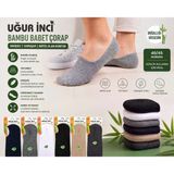 Uğur İnci Erkek Bambu Babet Çorap Dikişsiz Yumuşak 6'lı Paket
