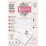 Uğur İnci Uğur Inci Bayan Bambu Dikişsiz Soket Çorap 36-40 Numara Yumuşak Dokulu Günlük Çorap 6 Lı Paket - 36 - 40 - Beyaz