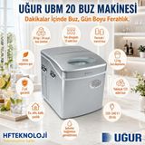 Uğur Portatif Kullanım Sağlayan Benzersiz Yapı,ubm 20 Buz Makinesi Uğur - 44*44*38 CM