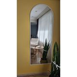 Uğurlu Ayna 180X70 cm Beyaz Metal Çerçeveli Oval Boy Aynası | Ayaklı & Duvara Monte Kullanım