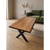 Uğurlu Baylar Uğurlubaylar Doğal Ağaç Orta Sehpa - 95x50cm - ceviz-siyah