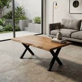 Uğurlu Baylar Uğurlubaylar Doğal Ağaç Orta Sehpa - 95x50cm - meşe-siyah
