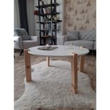 Uğurlu Baylar Uğurlubaylar Yuvarlak Orta Sehpa - beyaz - 70 cm