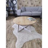 Uğurlu Baylar Yuvarlak Orta Sehpa - Beyaz - 90 cm