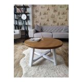 uğurlubaylar %100 doğal ağaç yuvarlak orta sehpa 70cm
