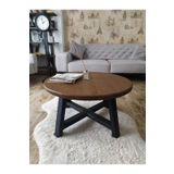 uğurlubaylar %100 doğal ağaç yuvarlak orta sehpa 80cm
