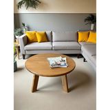 Uğurlubaylar Ahşap Yuvarlak Orta Sehpa - çap 80 cm - Antik