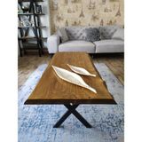 Uğurlubaylar Uğurlu Baylar Doğal Kütük Orta Sehpa 100x50 cm Ağaç Malzeme Ceviz - Siyah Renk Şık Dekor