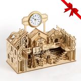 UGUTER 3D Ahşap Yapboz Noel Baba Atölye Evi Model Kiti Kendin Yap Ev Dekorasyonu Yetişkinler ve Gençler için Çarpıcı Noel Doğum Günü Hediyeleri (Noel Baba Fabrikası)