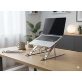 Uhel Katlanabilir Ergonomik Laptop Standı-Ayarlanabilir Metal Notebook Tutucu - Metalik Gri