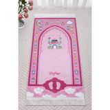 uhtico Pembe Kişiye Özel İsimli Çocuk Seccadesi , Eğitici Seccade Namazlık Hediyelik İsim Nakışlı 45x90cm