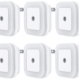 Uigos LED Gece Lambası Akıllı Sensörlü Gece Lambası Alacakaranlıktan Şafak Sensörü, Gün Işığı Beyazı, 0,5 W Plug-in, 6'lı Paket