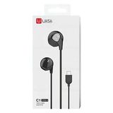 Uiisii C1 High-Quality Earphones Type-C Girişli Mikrofonlu Kablolu Kulaklık - Siyah