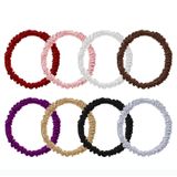Uisgong 8 adet Set% 100% saf dut ipek saç Scrunchies ipek saç bağları kadınlar kızlar için kıvırcık kalın ince saç kadın siyah sevimli saten uykulu saç kravat Scrunchie uyku
