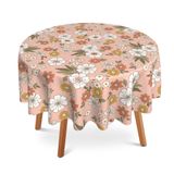 UIUPRO 70'ler Retro Groovy Yuvarlak Masa Örtüsü 152,4 cm, Boho Çiçek Daire Masa Örtüsü Polyester Su Geçirmez Leke Kırışmaz Masa Örtüsü Ev Mutfak Yemek Partisi Pinik Veranda Dış Mekan Dekoru için