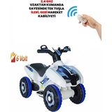 UJ Toys Kumandalı Akülü Araba 6 Volt 2-4 Yaş - Beyaz - Mavi