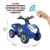 UJ Toys Mavi Kumandalı Yarış Arabası 6 Volt 35 kg Taşıma Kapasitesi ile Uzaktan Kumanda Özelliği