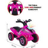 UJ Toys Safari 6V Akülü ATV – 35 kg Taşıma Kapasiteli, Müzikli, LED Işıklı, Start-Stop Özellikli Tek Kişilik Çocuk ATV Aracı - Pembe