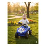 ujtoys Müzikli Ve Led Işıklı Akülü Araba atv 6v Ranger Mavi