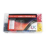 Uk 1250 Adet Premium Box Izoleli Kablo Yüksük Pabuç Kablo Ucu Terminal Seti