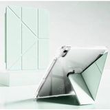 UK Apple iPad Air 13 Inç A3268 A3269 A2898 A2899 Uyumlu Uyku Modu Kalemlik Bölmeli 3 Katlamalı Kılıf - Su Yeşili