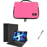 Uk İpad Air 4 Uyumlu 10.9 Inc Fuşya Tablet Çantası Kablosuz Klavyeli Standlı Kılıf Set