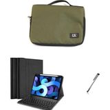 Uk İpad Air 4 Uyumlu 10.9 Inc Haki Tablet Çantası Kablosuz Klavyeli Standlı Kılıf Set