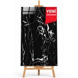 UKAB DEKOR 1 Adet (30x60cm 0,18 m²) Kendinden Yapışkanlı Siyah Mermer Seramik Köpük PVC Duvar Paneli Banyo Mutfak