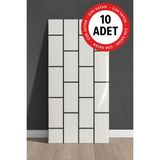 Ukab Dekor 10 Adet 30X60 cm Dekoratif Mermer Desenli Kendinden Yapışkanlı Duvar Paneli (Banyo Wc Mutfak) - 30 x 60 cm