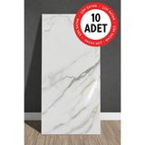 Ukab Dekor 10 Adet 30X60 cm Dekoratif Mermer Desenli Kendinden Yapışkanlı Duvar Paneli (Banyo Wc Mutfak) - Çok Renkli - 30 x 60 cm