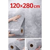 UKAB DEKOR 120x280 Cm 1 Adet Lüks Dekoratif Kendinden Yapışkanlı Esnek Köpük-Pvc Tv Ünitesi Paneli Banyo Salon 6030GRİ