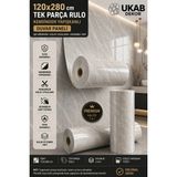 Ukab Dekor 120X280 cm Tek Parça Rulo Dekoratif Lüks Açık Gri Desen Kendinden Yapışkanlı Duvar Panel Tv Ünitesi - 120 x 280 cm