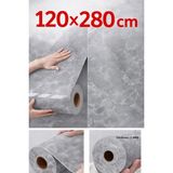 Ukab Dekor 120X280 cm Tek Parça Rulo Dekoratif Lüks Desen Kendinden Yapışkanlı Duvar Panel Tv Ünitesi - Gri - 120 x 280 cm