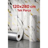 UKAB DEKOR 120x280 Cm Tek Parça Rulo Dekoratif Lüks Gold Desen Kendinden Yapışkanlı Duvar Panel Tv Ünitesi